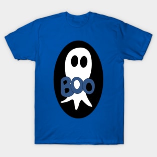 Cute Halloween ghost cartoon with BOO text T-Shirt